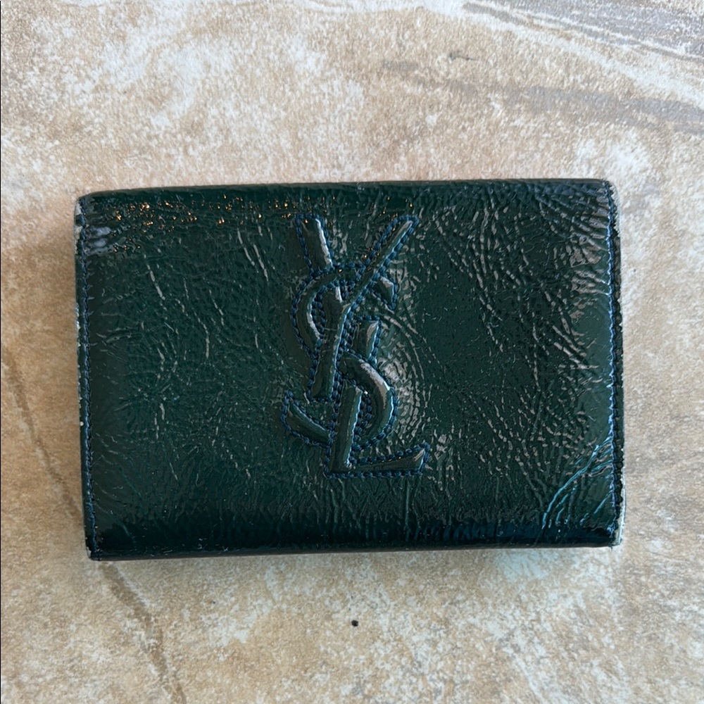 YSL Dark Green Leather Wallet